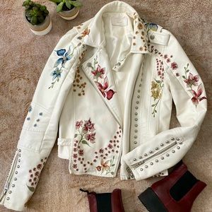White faux leather jacket